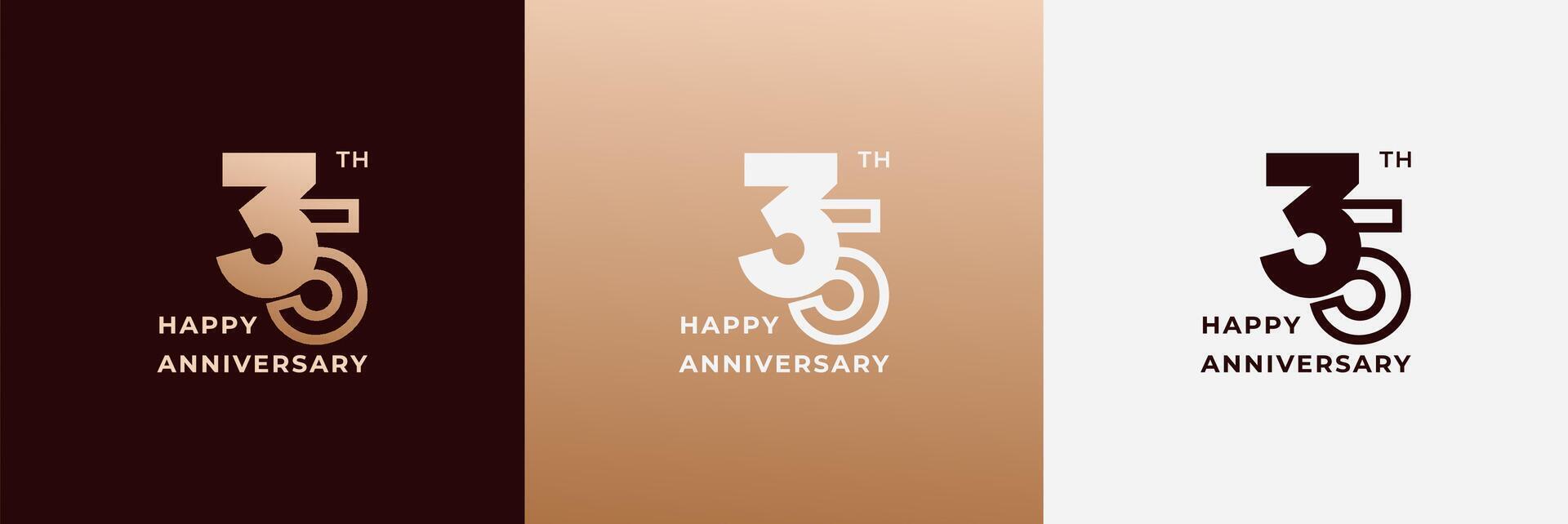 Anniversary design template 35th, 35 years anniversary, Creative design template for celebration, birthday and invitation. Editable file vector