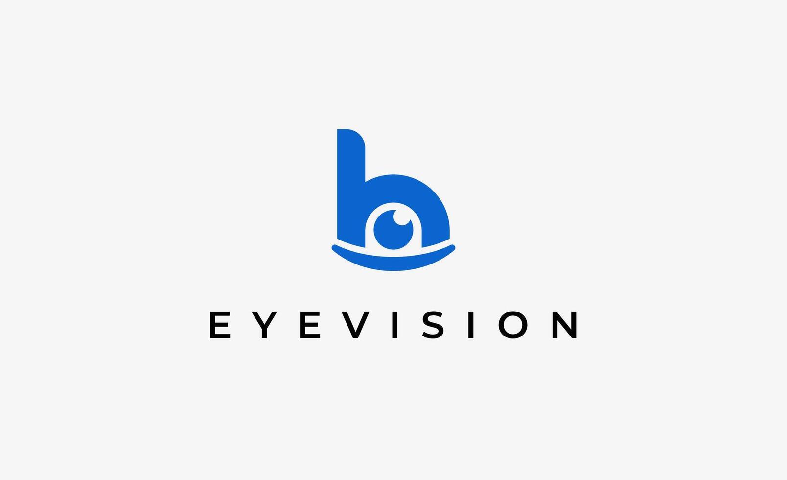 Logo Letter H and Eye Vision. Digital, visual modern and minimalist concept. vector