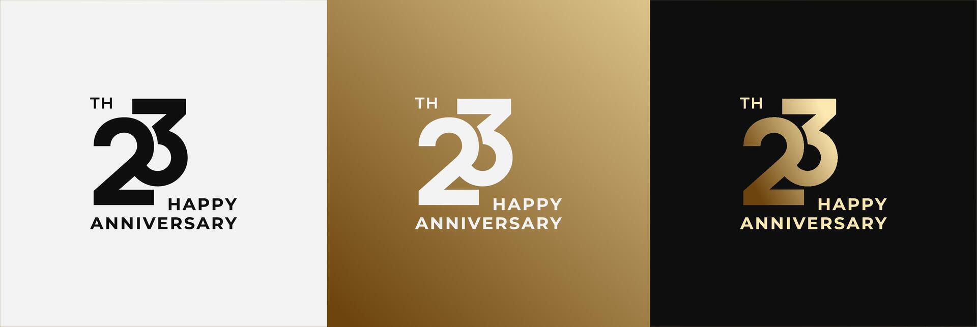 Anniversary design template 23th, 23 years anniversary, Creative design template for celebration, birthday and invitation. Editable file vector