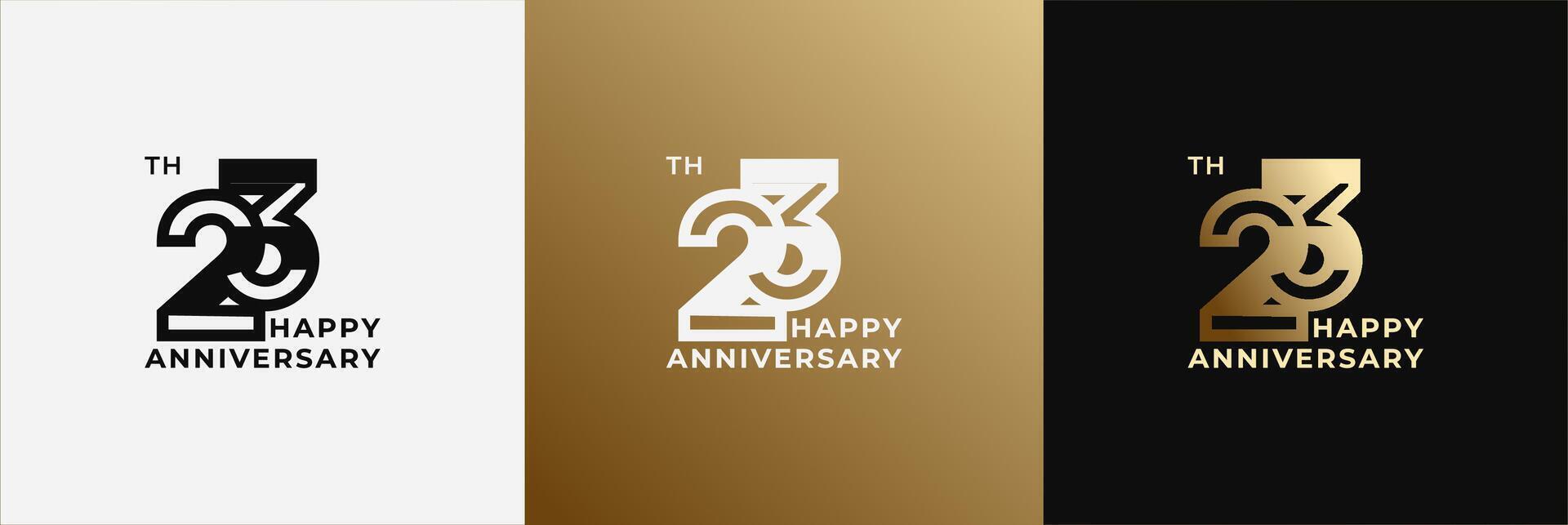 Anniversary design template 23th, 23 years anniversary, Creative design for celebration and birthday. Editable file vector