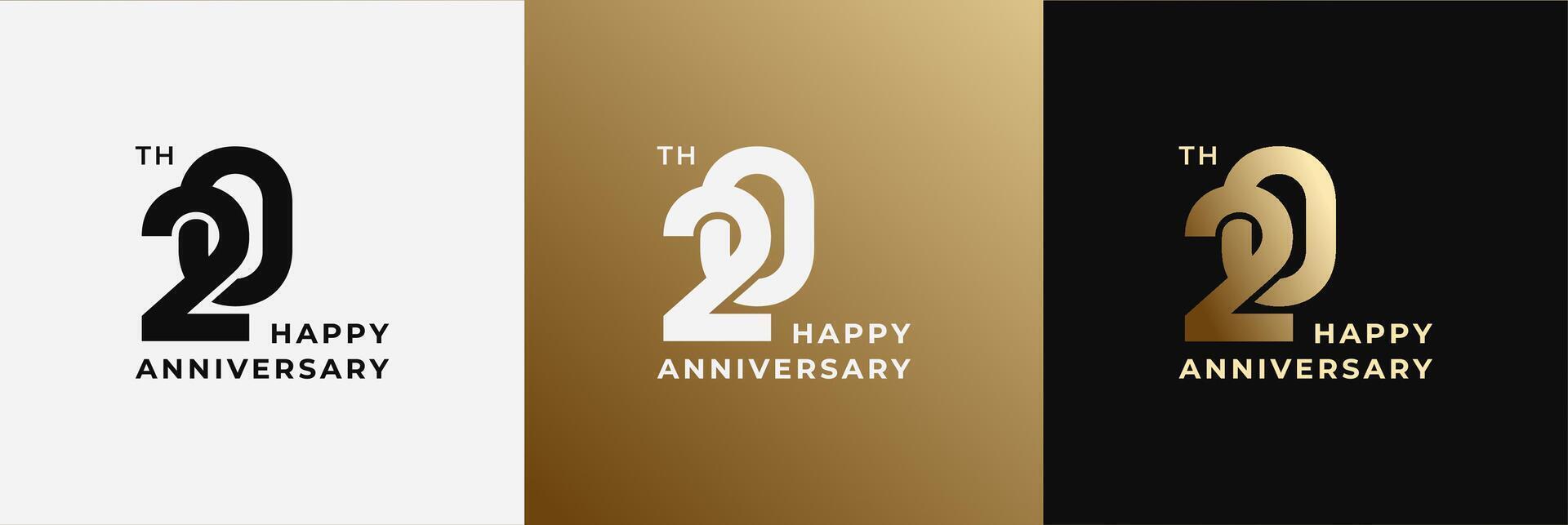 Anniversary design template 20th, 20 years anniversary, Creative design template for celebration, birthday and invitation. Editable file vector