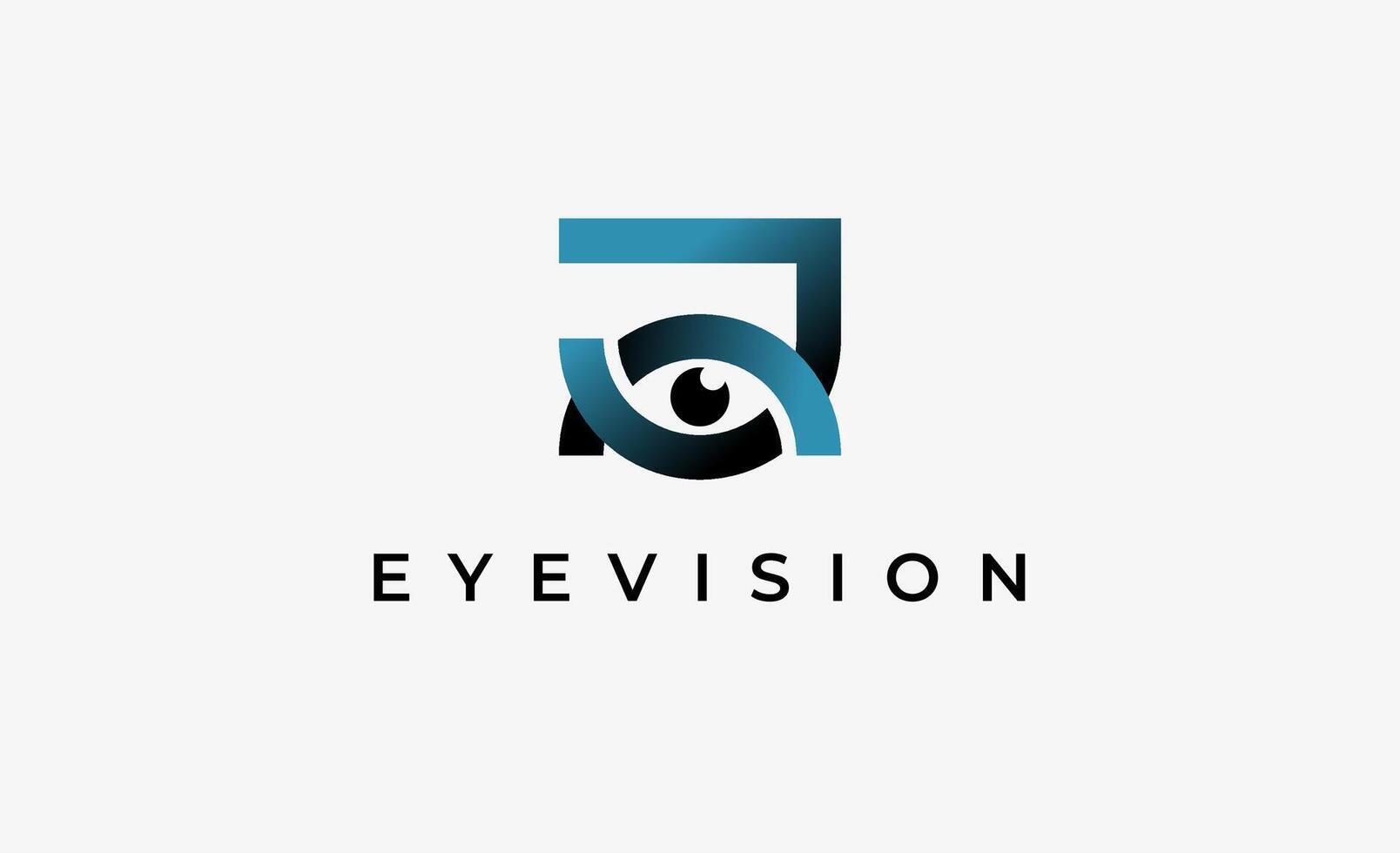 Logo Letter J and Eye Vision. Digital, visual with modern and minimalist concept. Editable file. vector