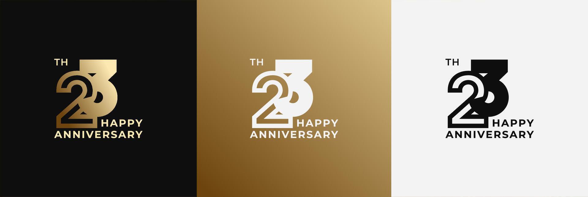 Anniversary design template 23th, 23 years anniversary, Creative design for celebration, birthday and invitation. Editable file vector