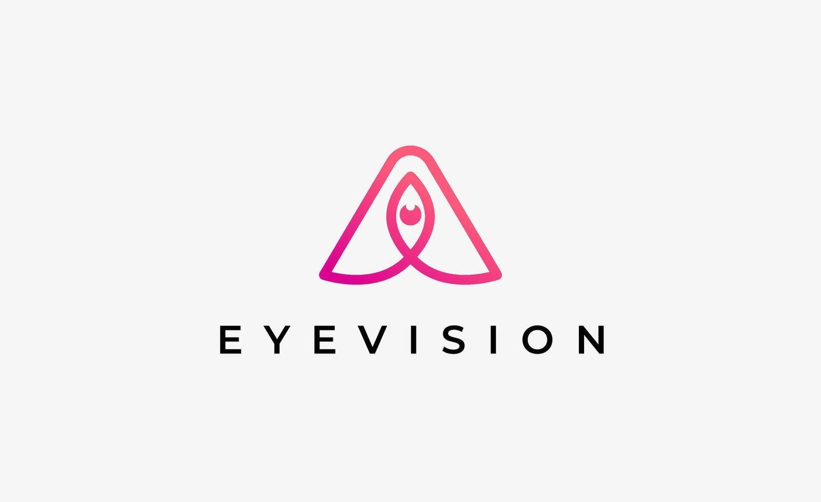 Logo Initial A and Eye Vision. Digital, visual with modern and minimalist concept vector