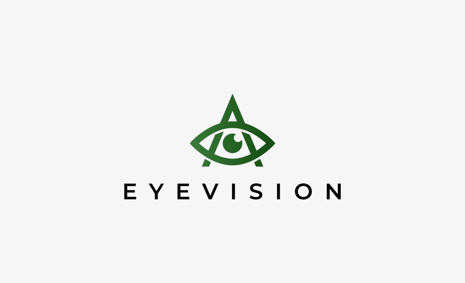 Logo Letter A and Eye Vision. Digital, visual modern and minimalist concept. vector