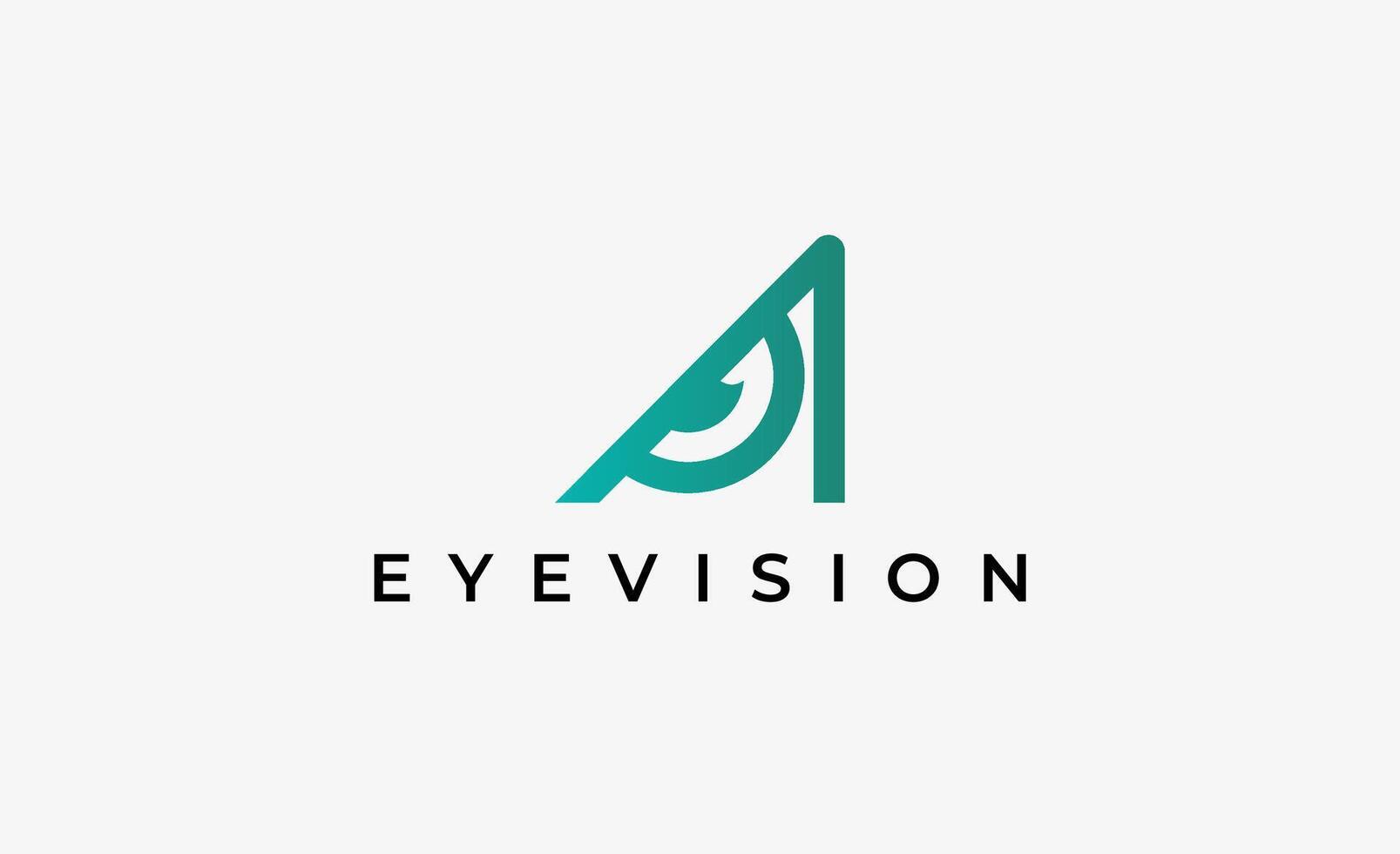 Logo Initial A and Eye Vision. Digital, visual with modern and minimalist concept. Editable file. vector
