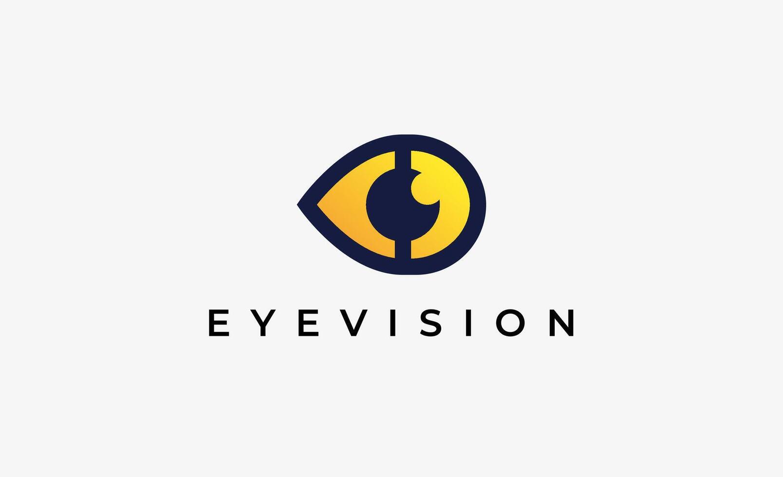 Logo Letter D and Eye Vision. Digital, visual with modern concept. Editable file. vector