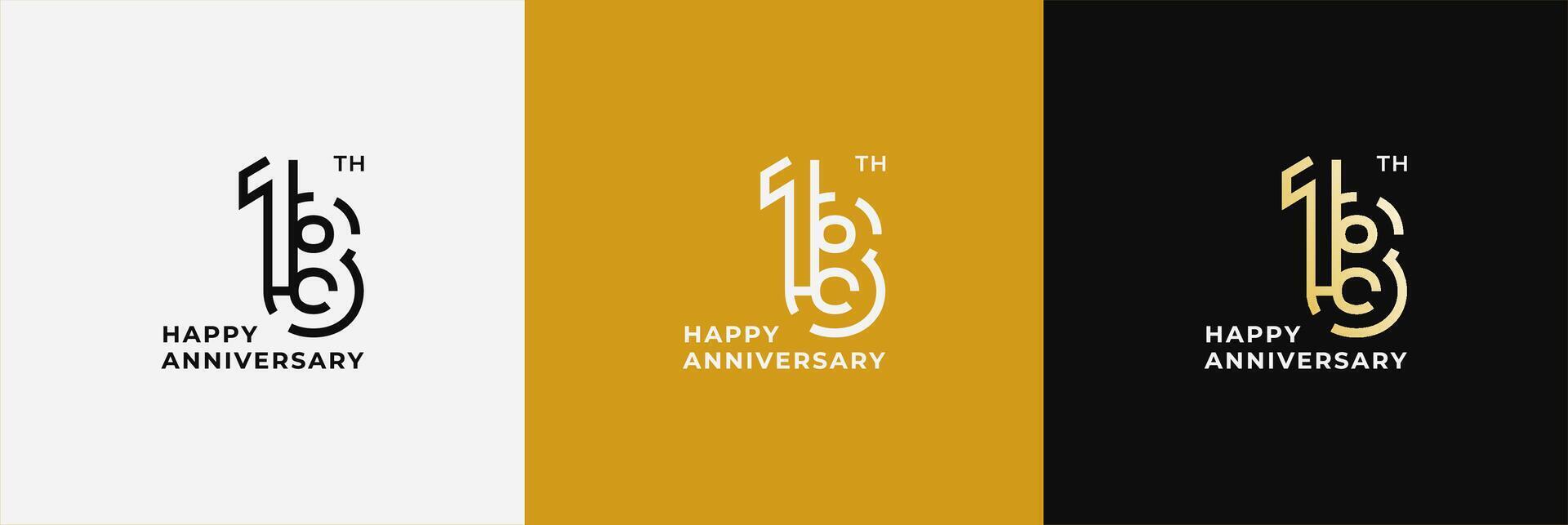 Anniversary design template 18th, 18 years anniversary, Creative design template for celebration, birthday and invitation. Editable file vector