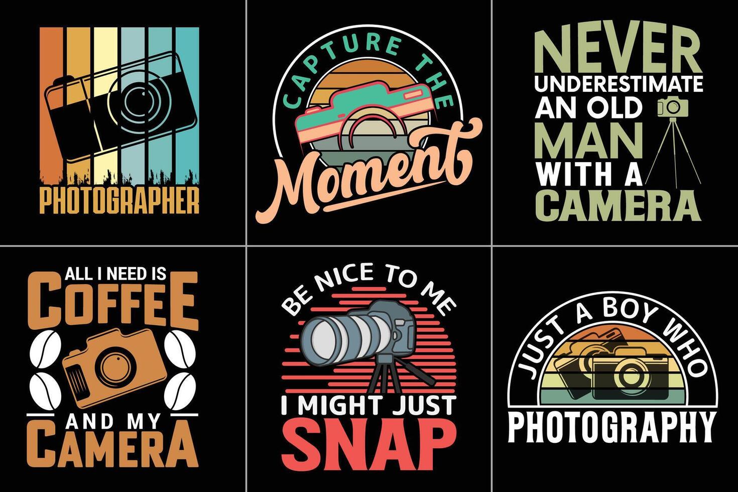 Photography Typography Print Design For Photographer vector