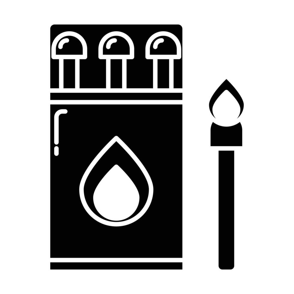 Match Fire icon on white background vector