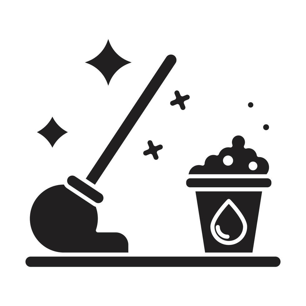 Mop icon on white background vector