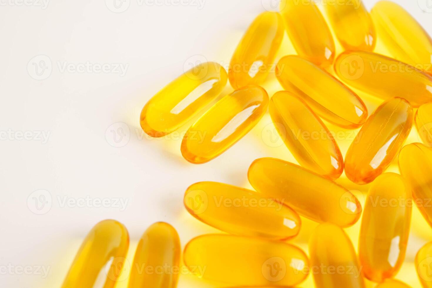 Fish oil or Cod liver oil gel in capsules with omega 3 vitamins, supplementary healthy food. photo