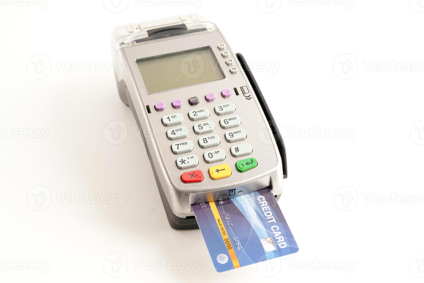 Payment POS terminal for finance and shopping business and technology. photo