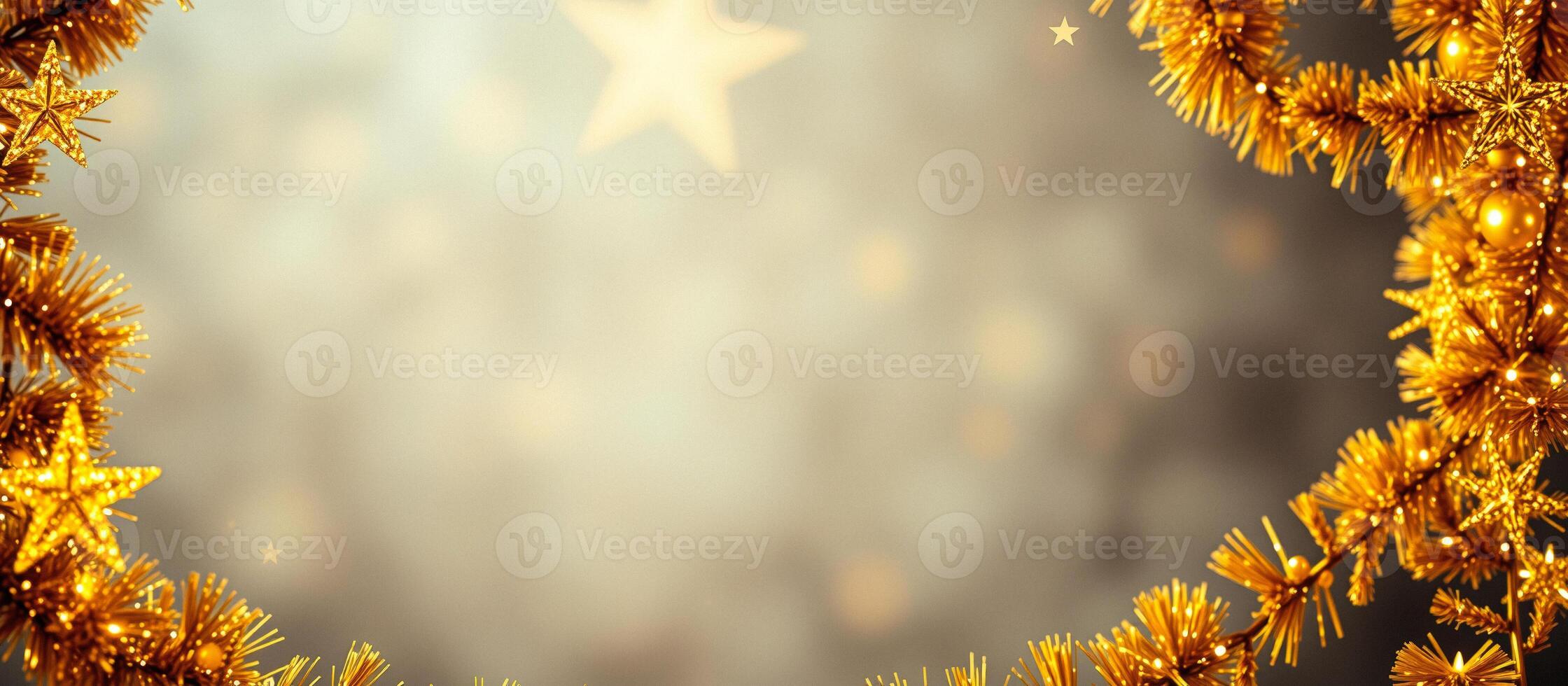 Golden Christmas Decoration with Copy Space photo