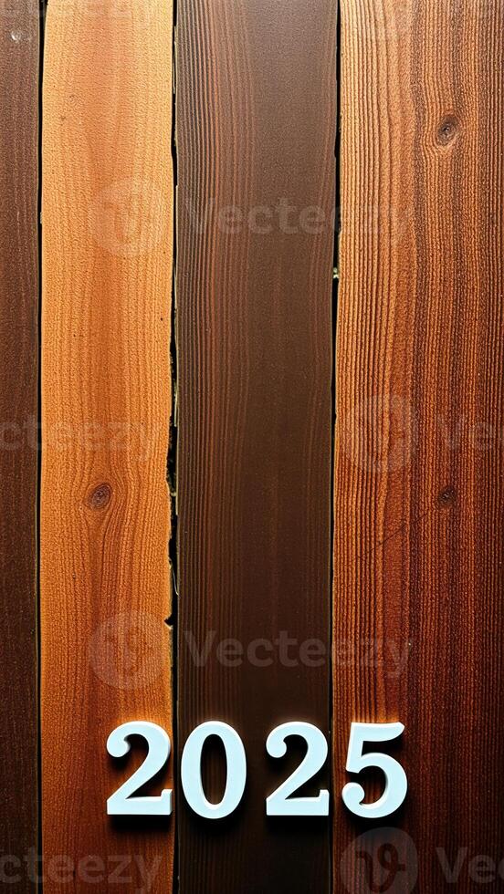 2025 on wood background photo