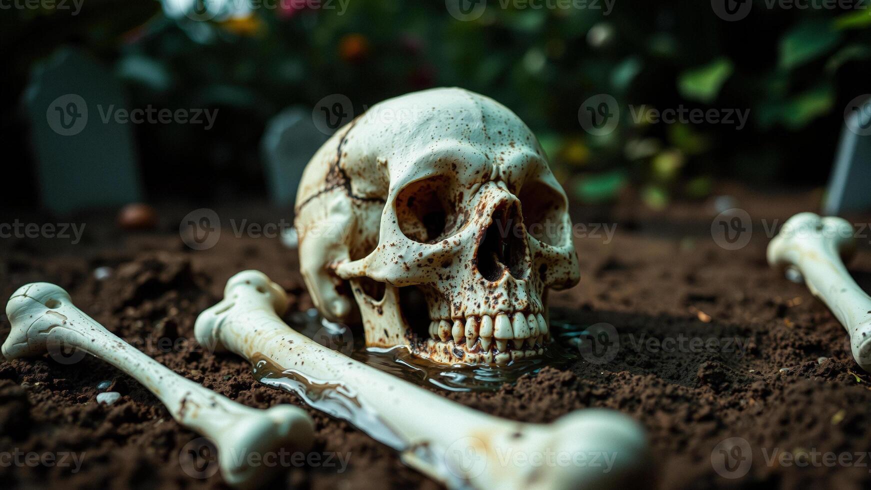 Skull and Bones in the Dirt photo