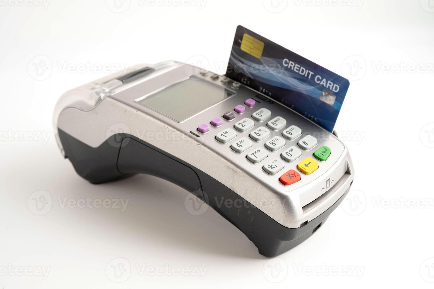 Payment POS terminal for finance and shopping business and technology. photo