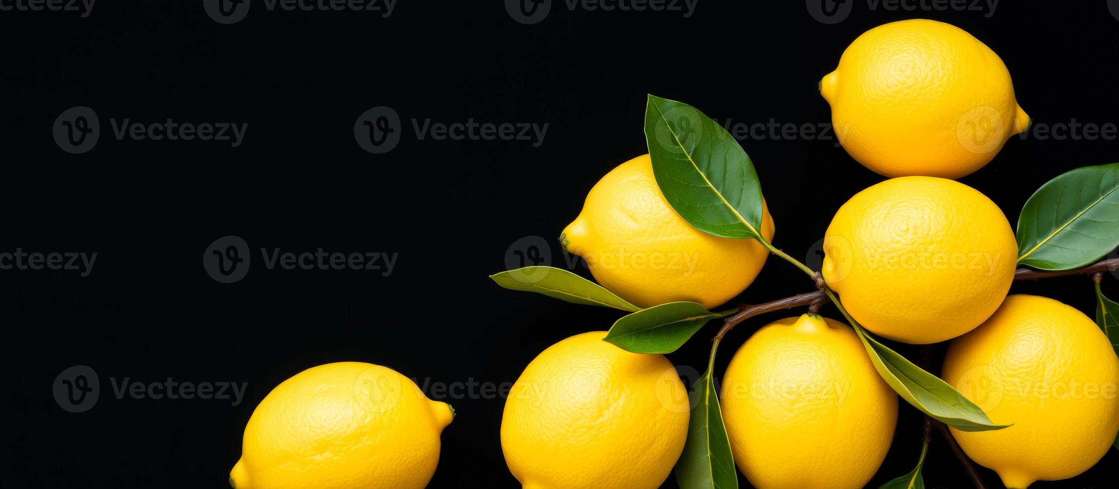 Lemons on Black Background photo