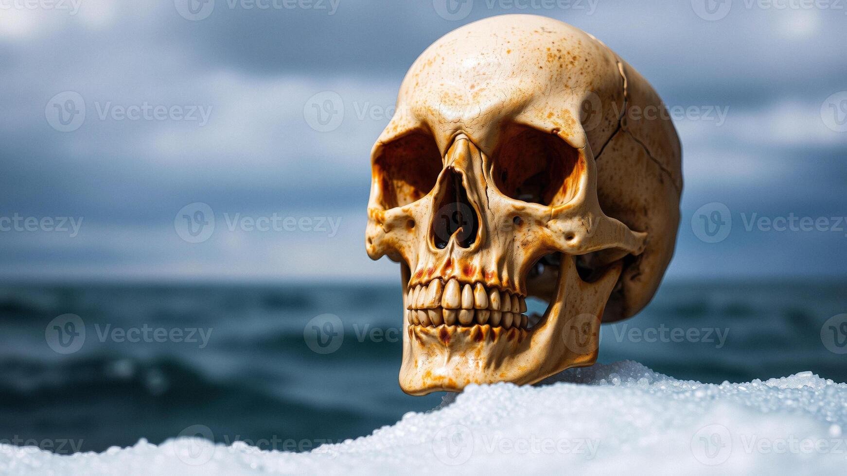 Skull on the Ocean Waves photo