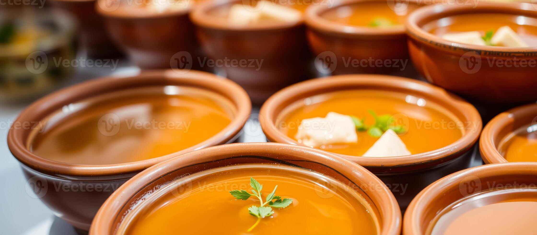 Close up of a bowls of soup photo