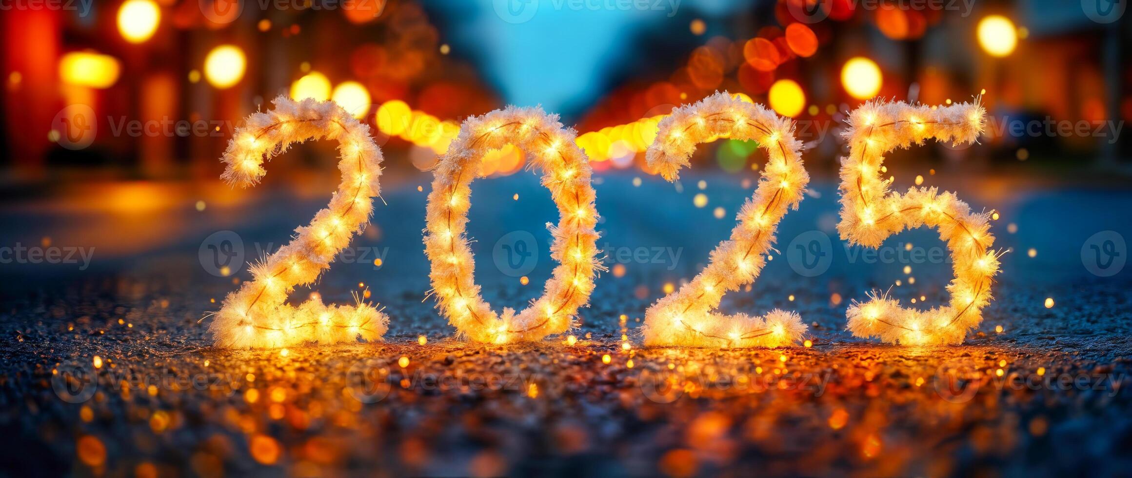 illuminated frost numerals 2025 photo