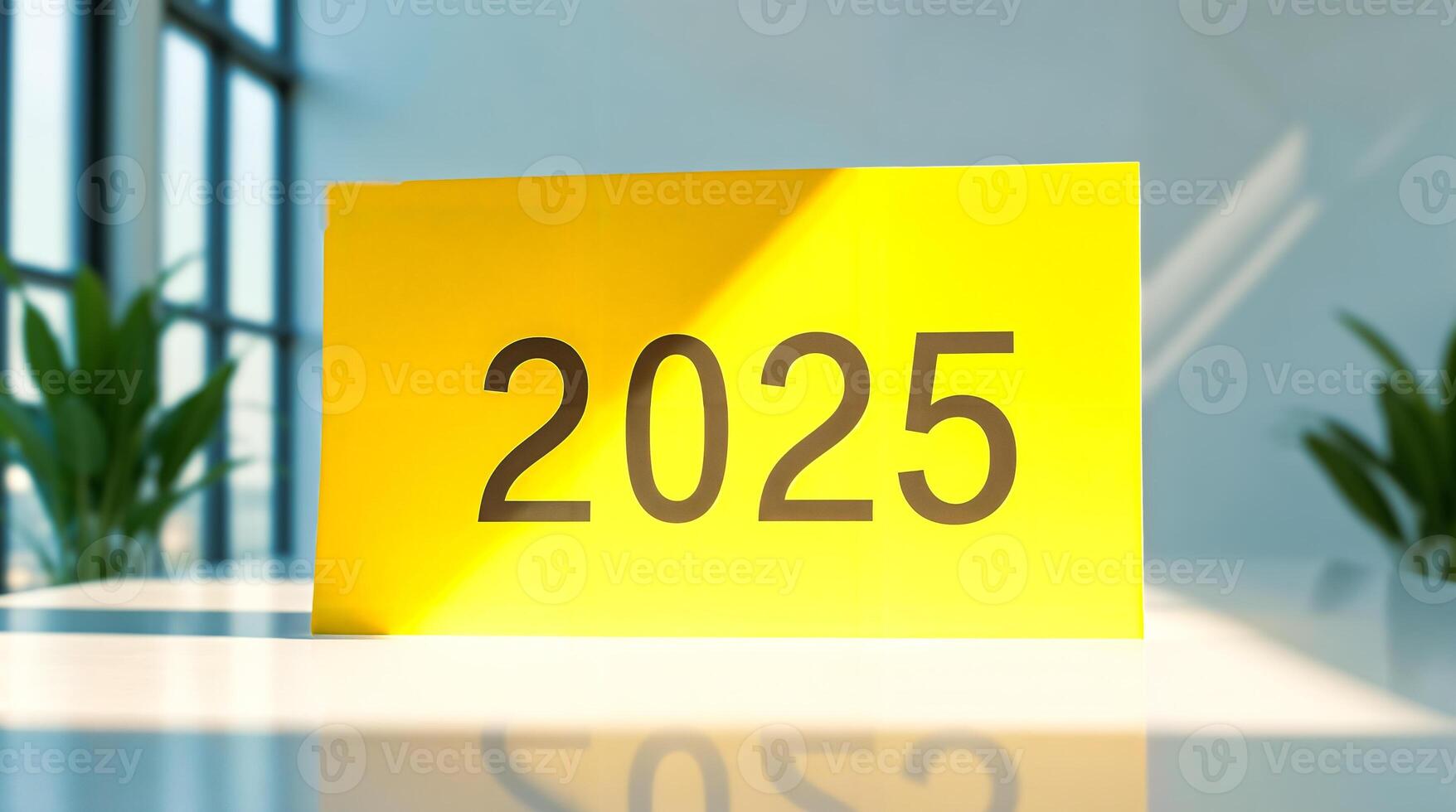 yellow card displaying 2025 photo