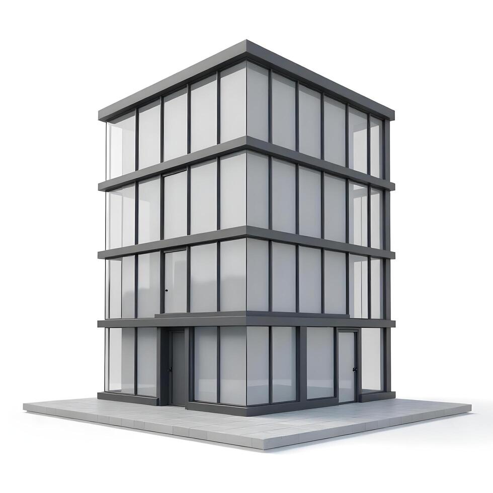 3d rendering of a modern office building photo