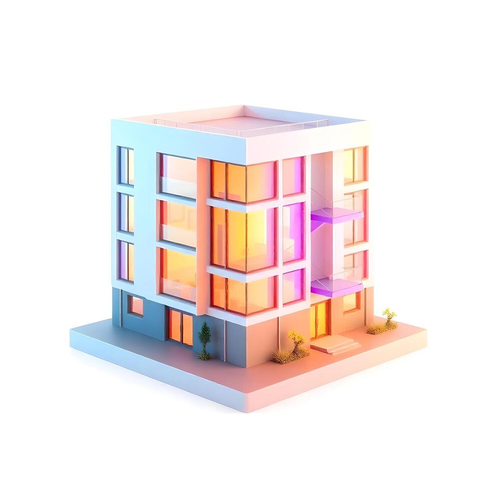 3d rendering of a modern apartment building photo