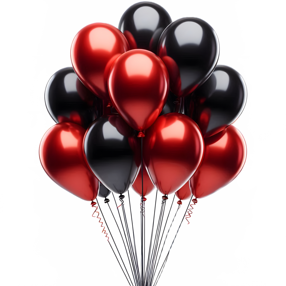 lots of balloons in black and red png