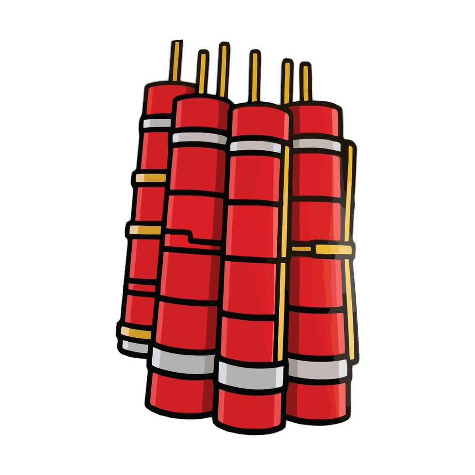 A red rocket with four rockets on top vector