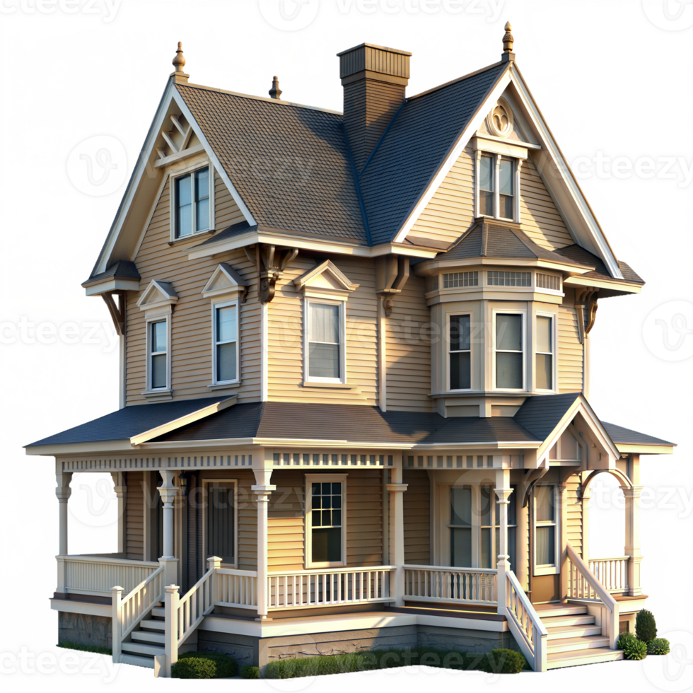 A large house with a porch and a porch swing png