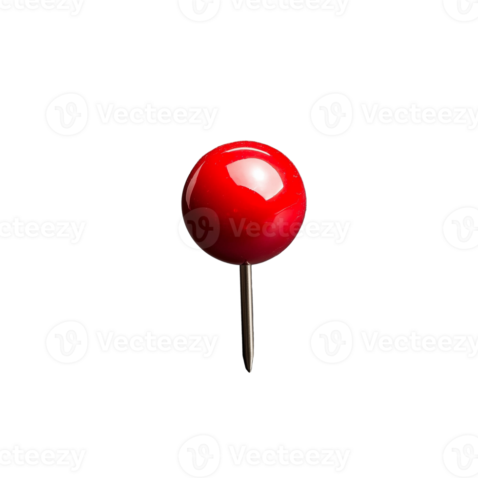 Red Push Pin on Transparent Background for Creative Design Projects png