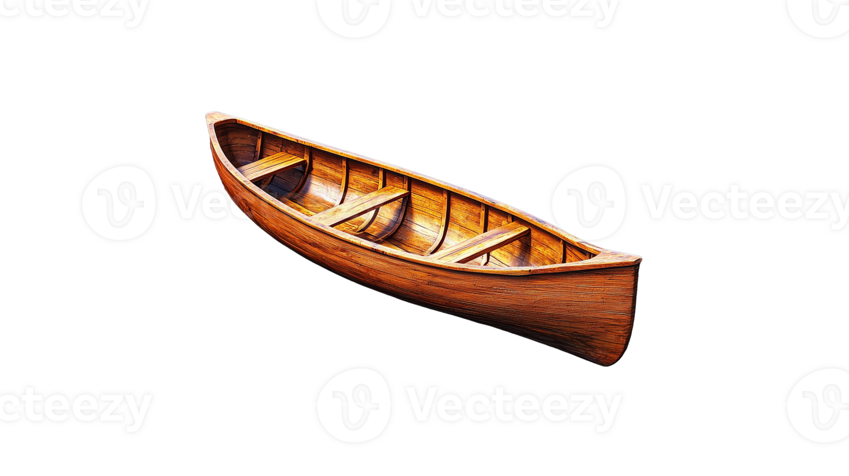 Wooden Canoe Model on Transparent Background for Design and Display png
