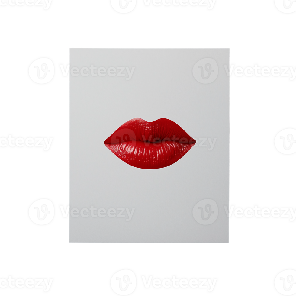 Red Lips with Glossy Finish on Transparent Background png