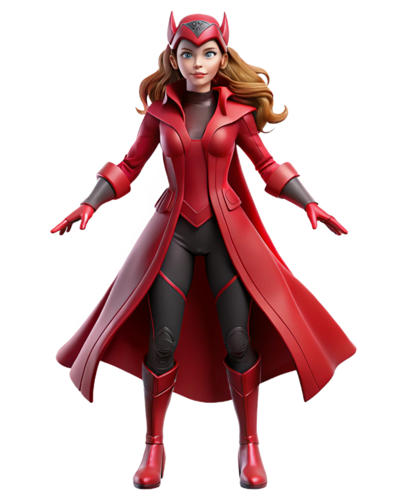 Scarlet Witch Wanda Maximoff Full Body Digital 3D Fun Artwork png