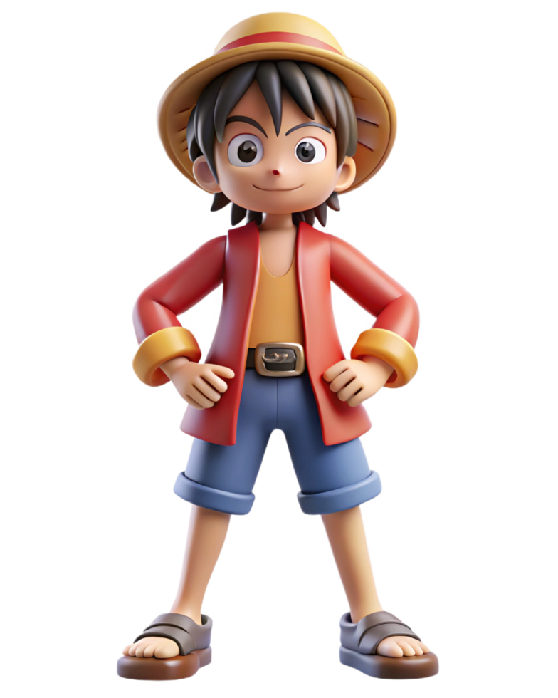 Full Body 3D Fun Artwork of Luffy from One Piece png