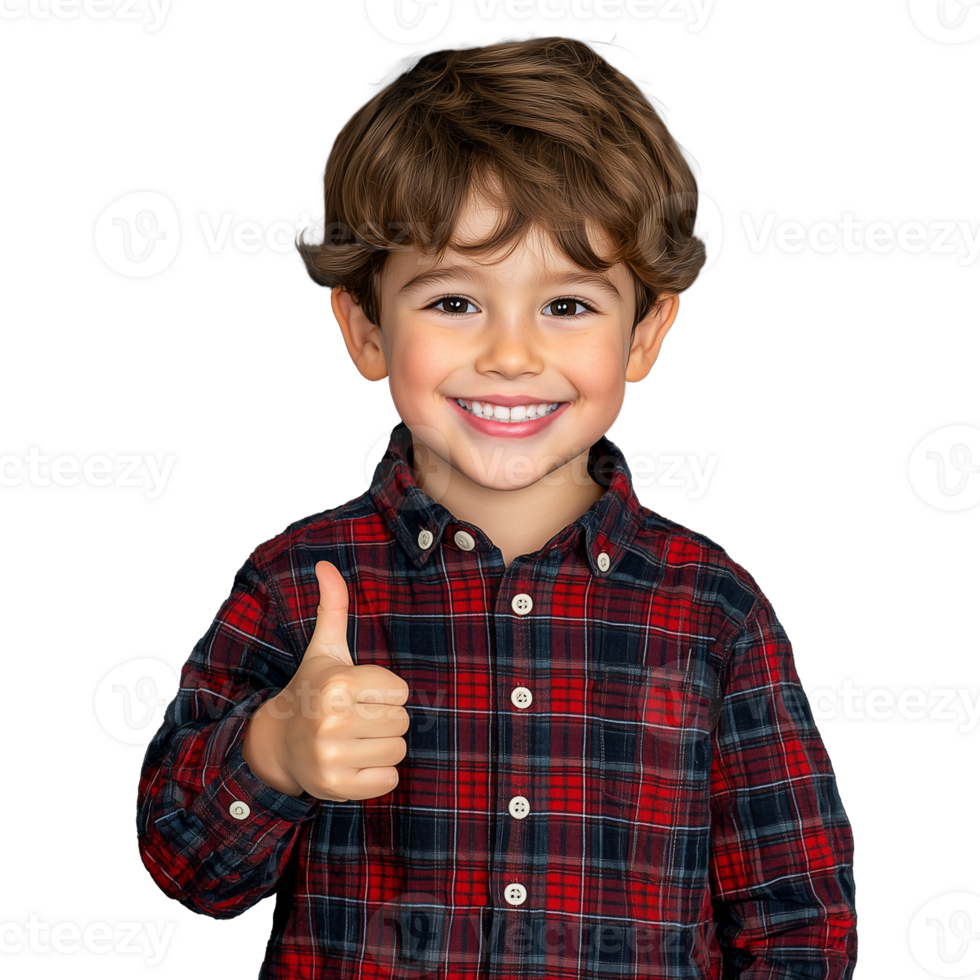 sorridente Garoto dando polegares acima gesto em transparente fundo png
