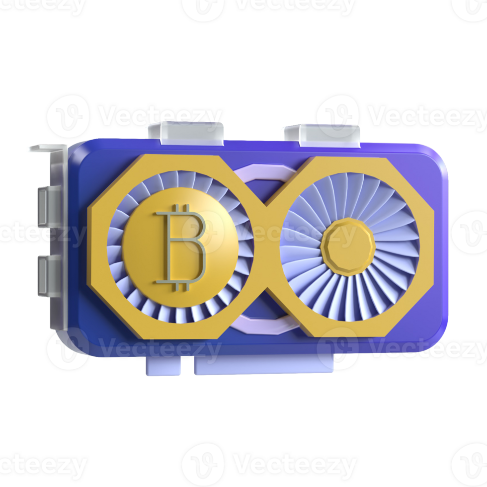 3D GPU Mining Cryptocurrency Online Money png