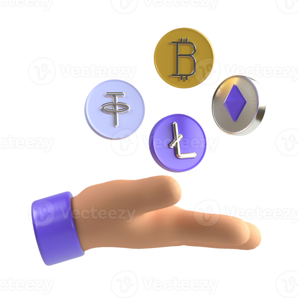 3D Initial Dex Offering IDO Cryptocurrency Online Money png