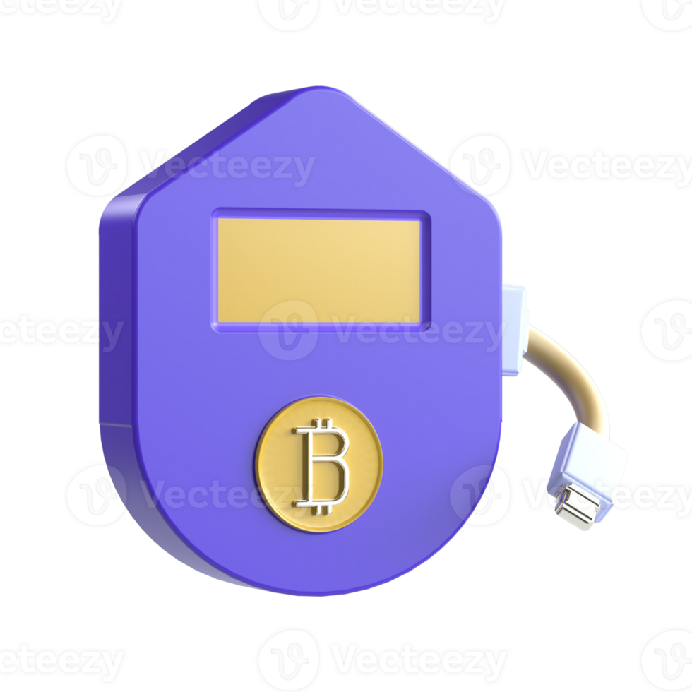 3D Hardware Wallet Cryptocurrency Online Money png