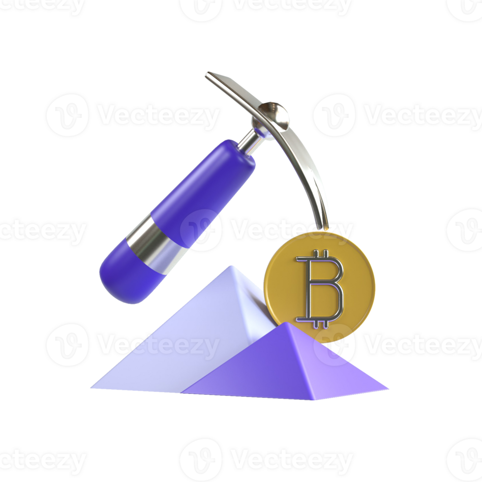 3D Mining Cryptocurrency Online Money png