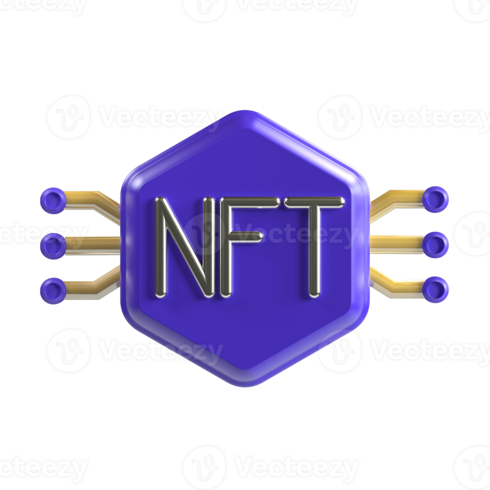 3D NFT Non-Fungible Token Cryptocurrency Online Money png