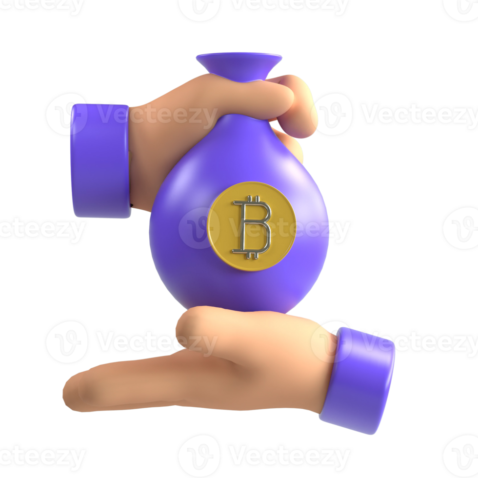 3D Peer to Peer Cryptocurrency Online Money png