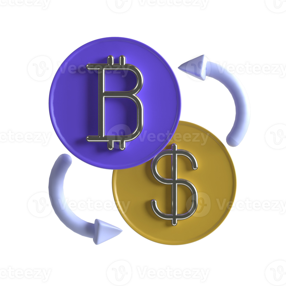 3D Token Swap Cryptocurrency Online Money png