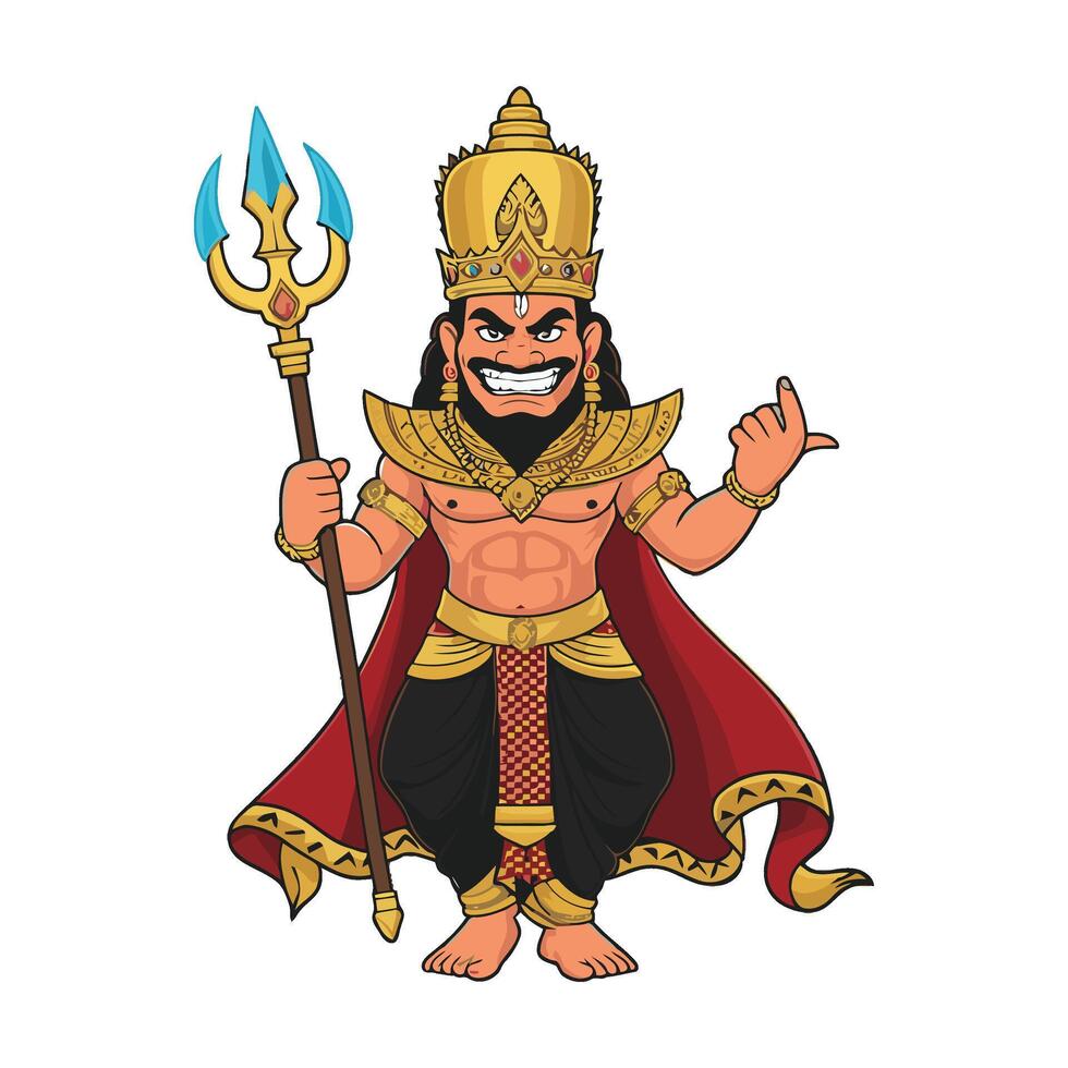 Lord shiva, the lord of the gods, is holding a trident vector