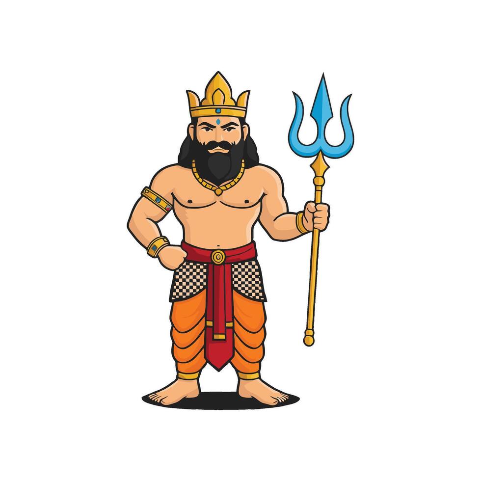 Lord shiva, the lord of the gods, with a trident vector