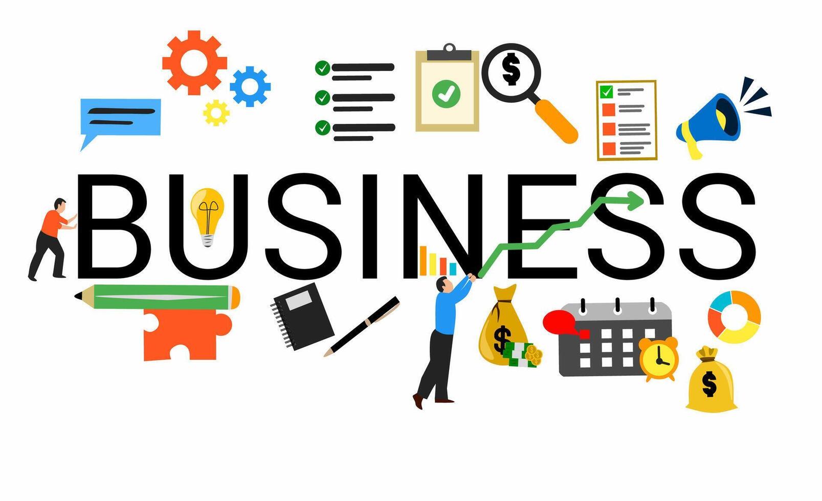 Business Illustration art with elemen in white background vector