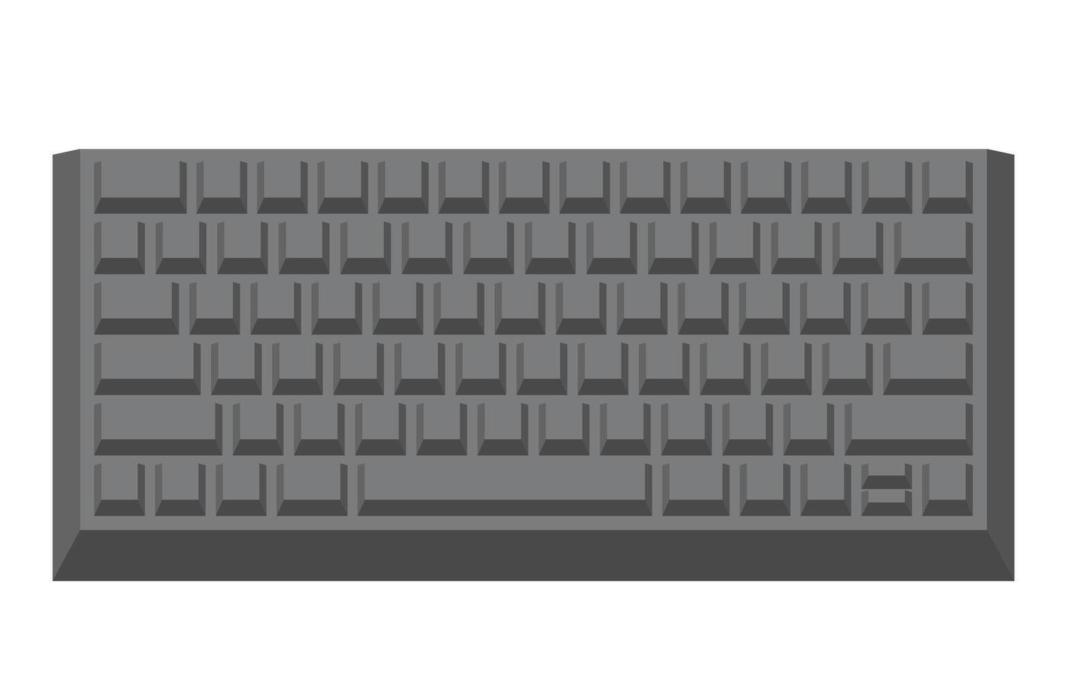 Black keyboard without letters in minimalist voluminous style vector