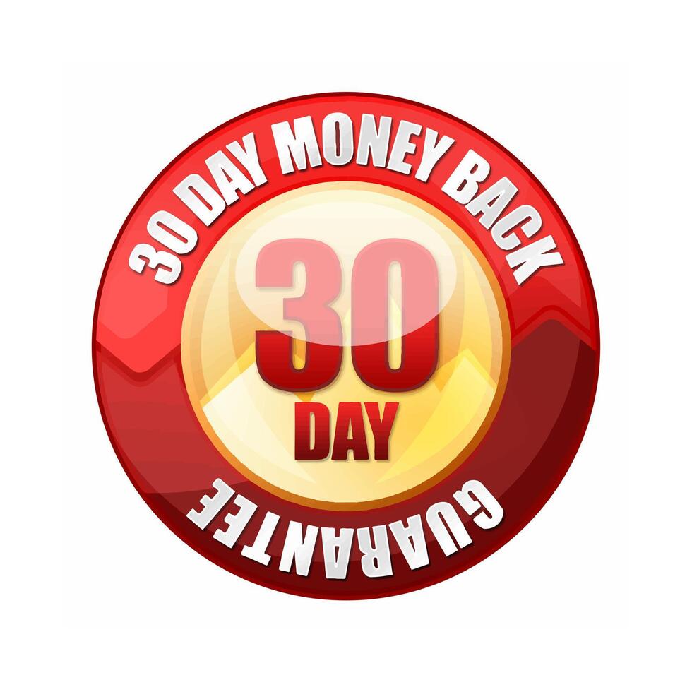 30 day money guarantee vector