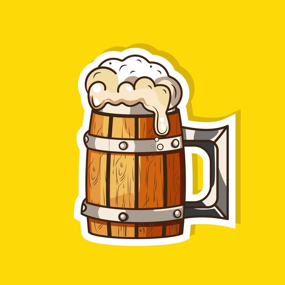 Illustration of sticker beer vector
